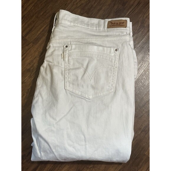 Levis Women’s White Capri Jeans Size 16 Rolled Cuff - Picture 1 of 7